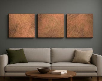 Copper Wall Art, 3 Panel Metal Wall Art, Copper Storm Patina, Abstract Triptych, Handmade Statement Decor