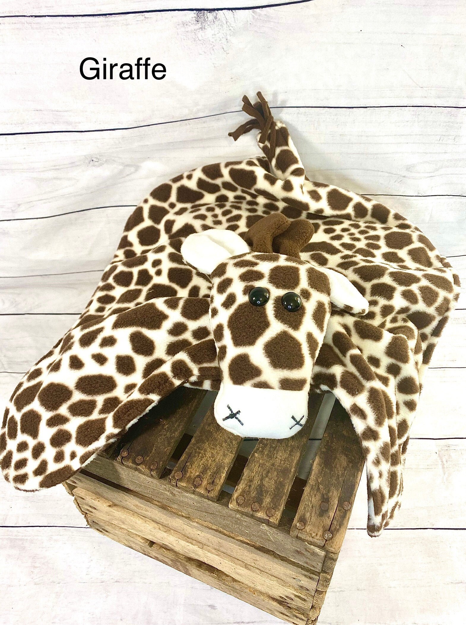 Giraffe snuggle blanket. Made from fleece this blanket is Etsy