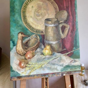 Stilleben Ölgemälde, Stilleben mit Zwiebel, Original Ölgemälde, Realistische Stilleben Ölgemälde, Kunst Ukraine