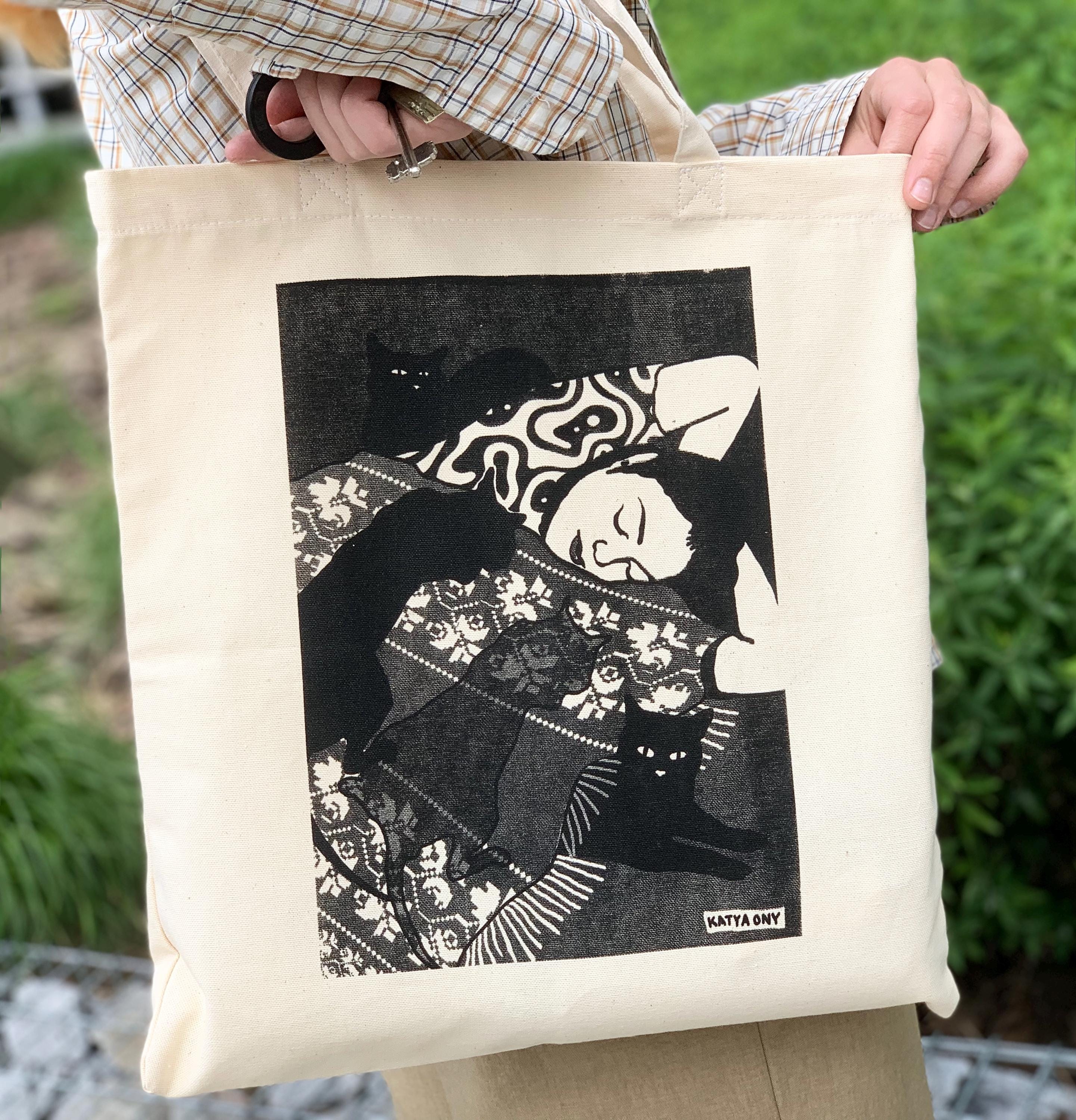 Bolsa ecológica obra de arte, Bolsa de mano original, Bolsa de