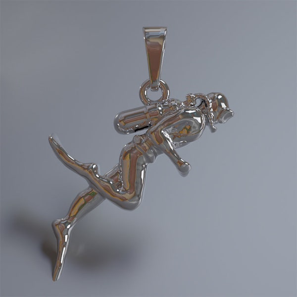 Pendentif bijoux plongeur en argent 925