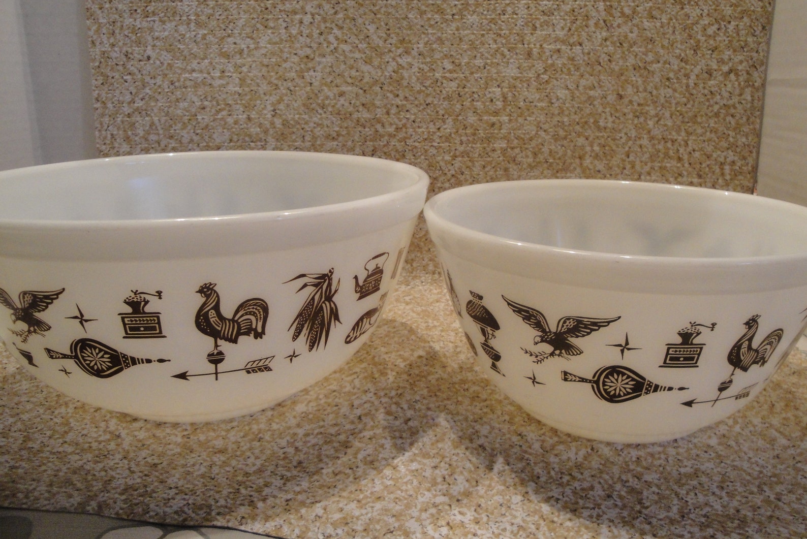 2 Pyrex Bowls Americana Pattern, 402 and 403, Nesting Mixing Bowls Etsy