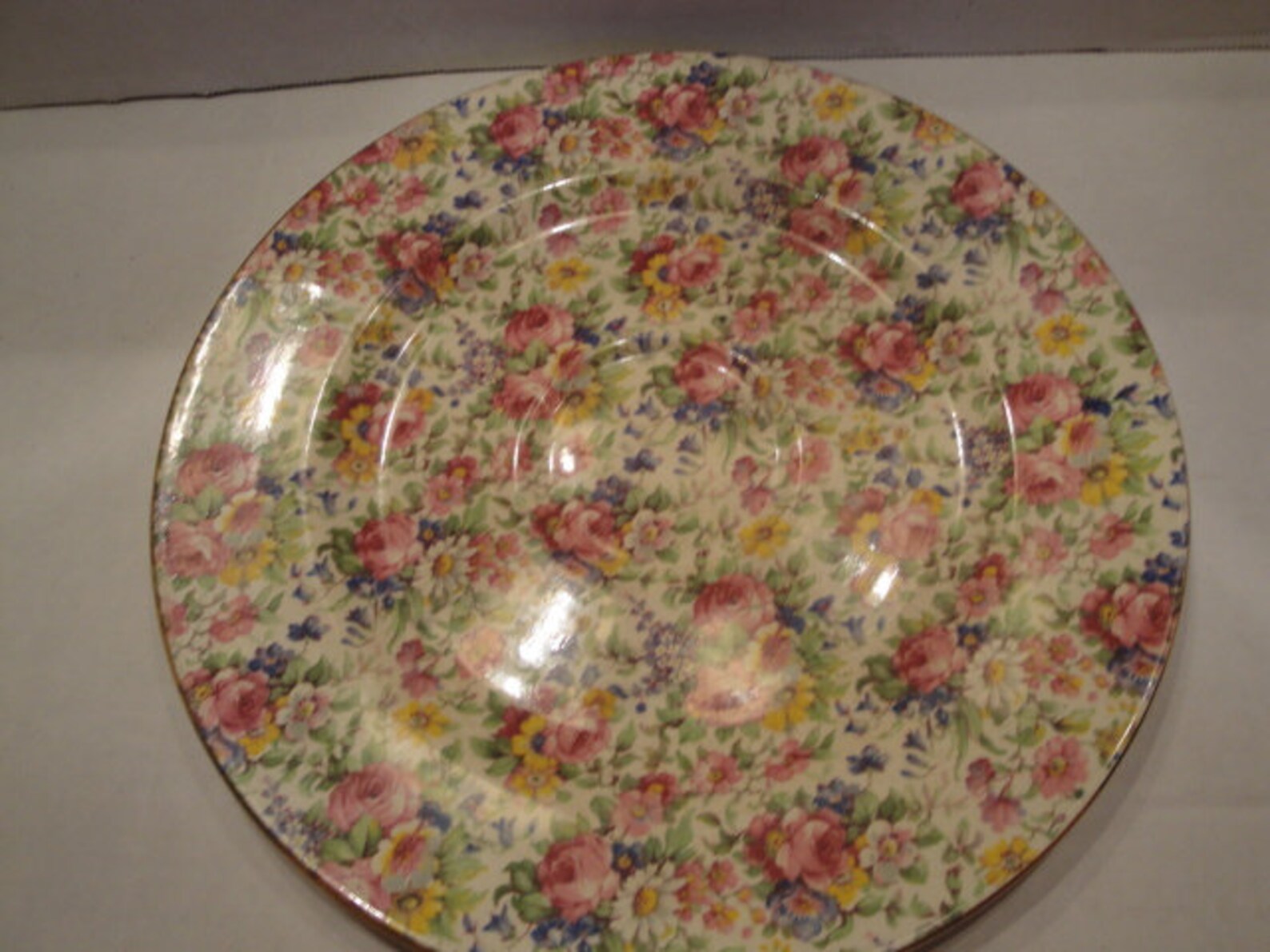 Royal Winton Grimwades Summertime Chintz Plate 10 1/2 Pulgadas A través