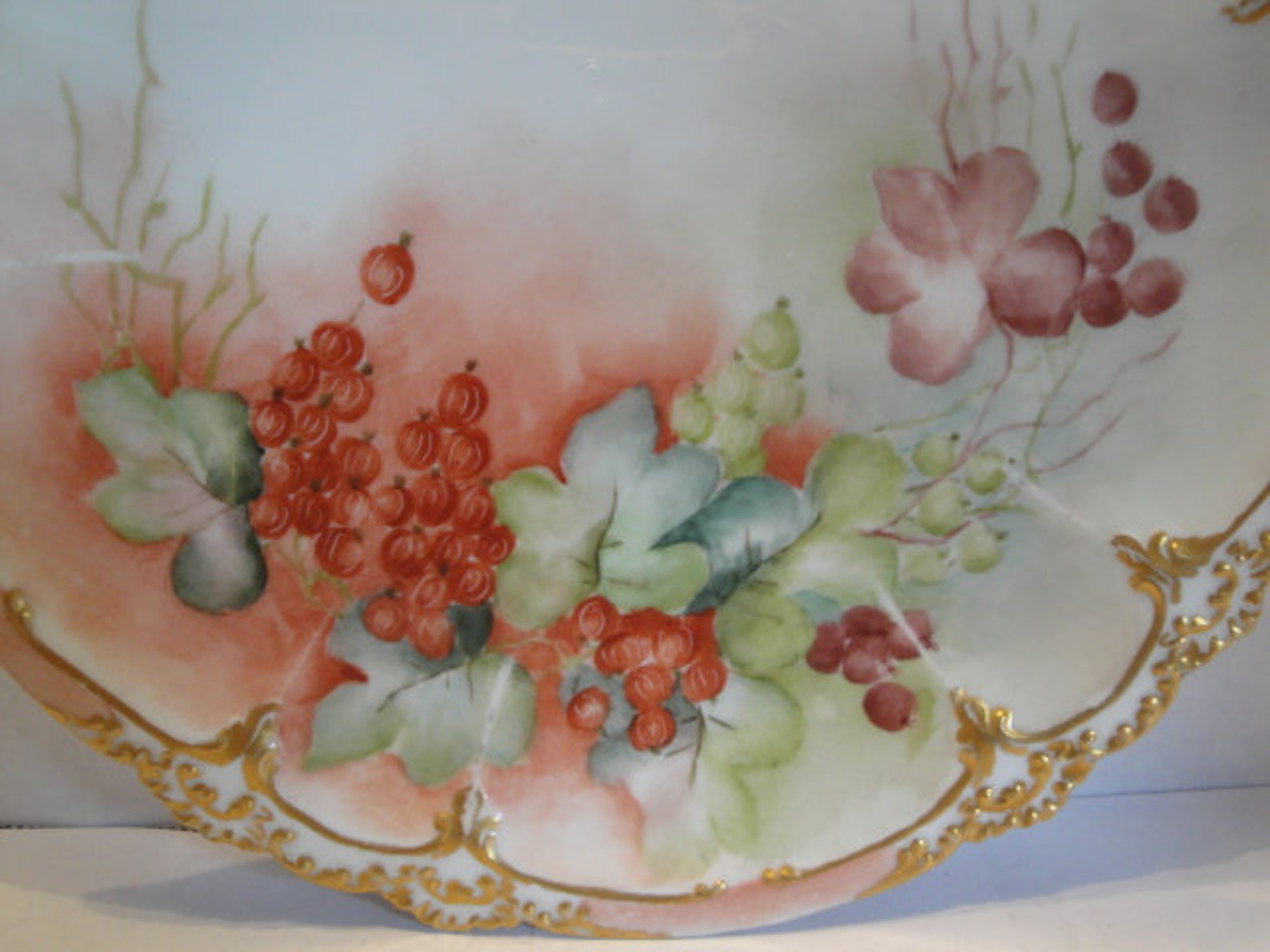 Antique GDA Limoges France Plate Hand Painted Berries and Etsy
