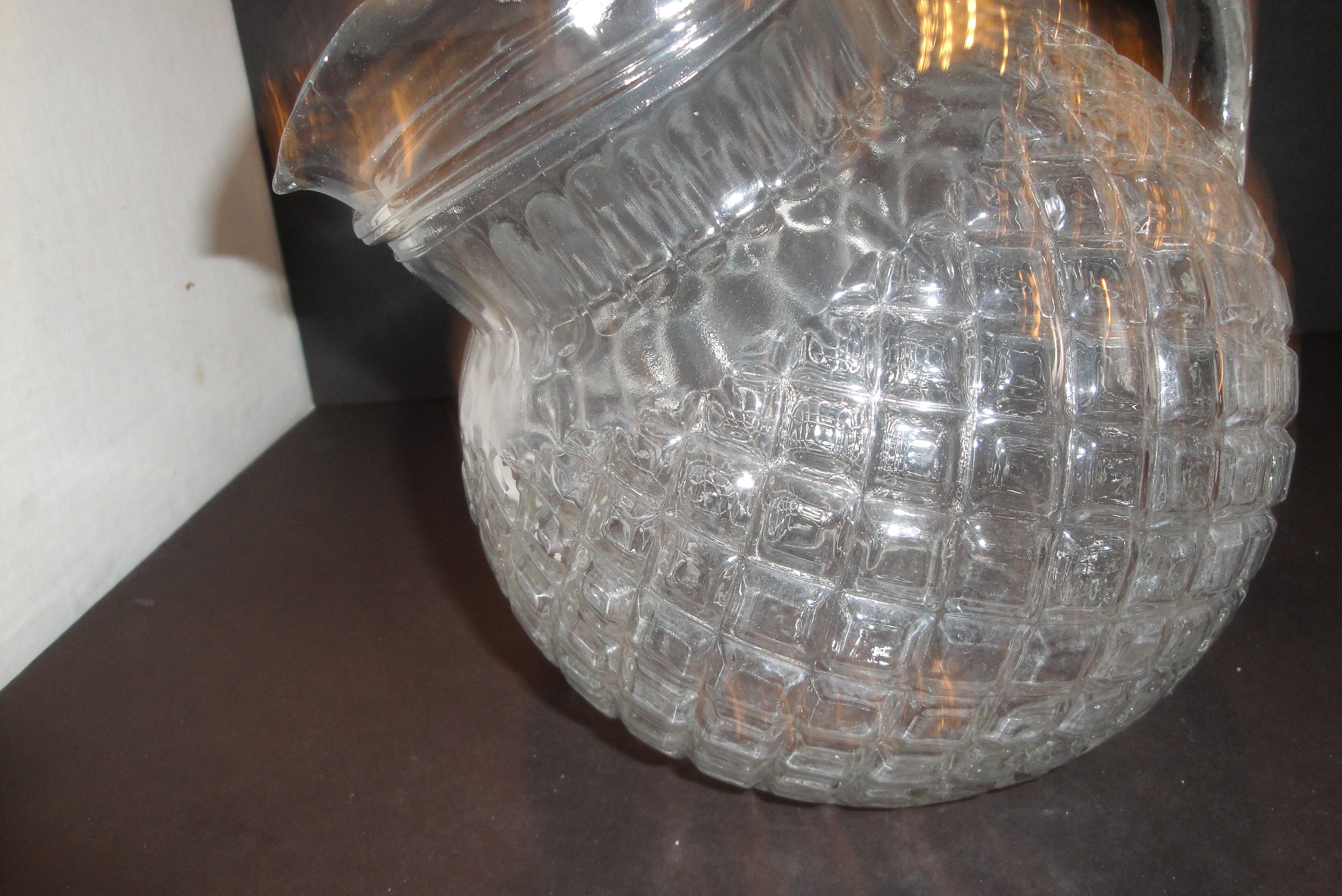 Vintage Anchor Hocking Ball Tilt Pitcher Waterford Depression | Etsy