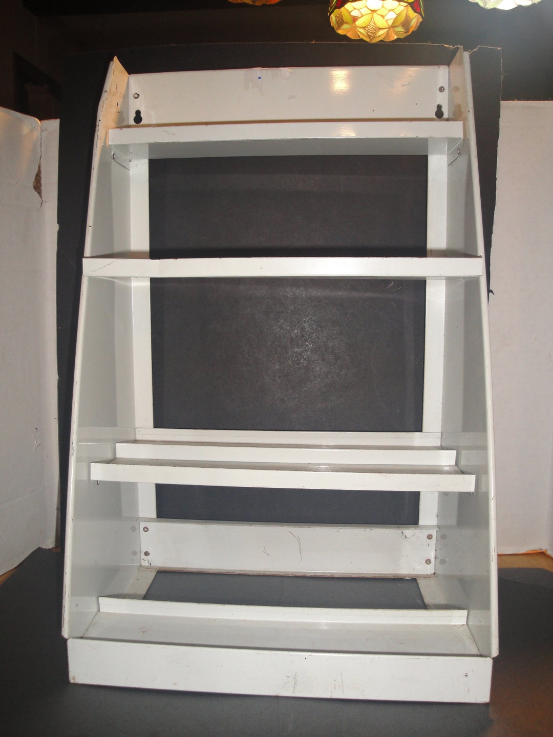 Vintage Kitchen Spice Rack White Enamel With Four Metal Shelves Etsy