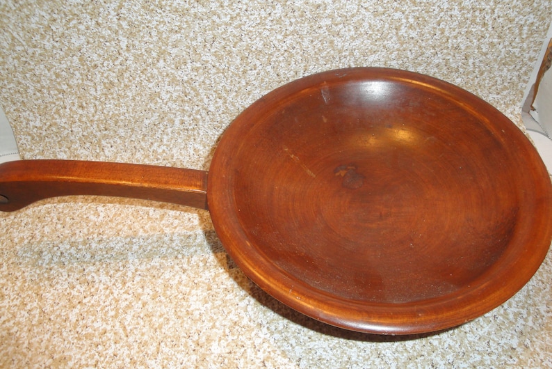 Vintage Munising Michigan Wood Bowl With Handle Rustic Etsy