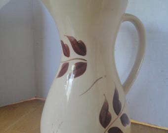 Watt Pottery Carafe Or Pitcher # 115 U.S.A. (Autumn Foliage Pattern). Authentic Collecter Piece