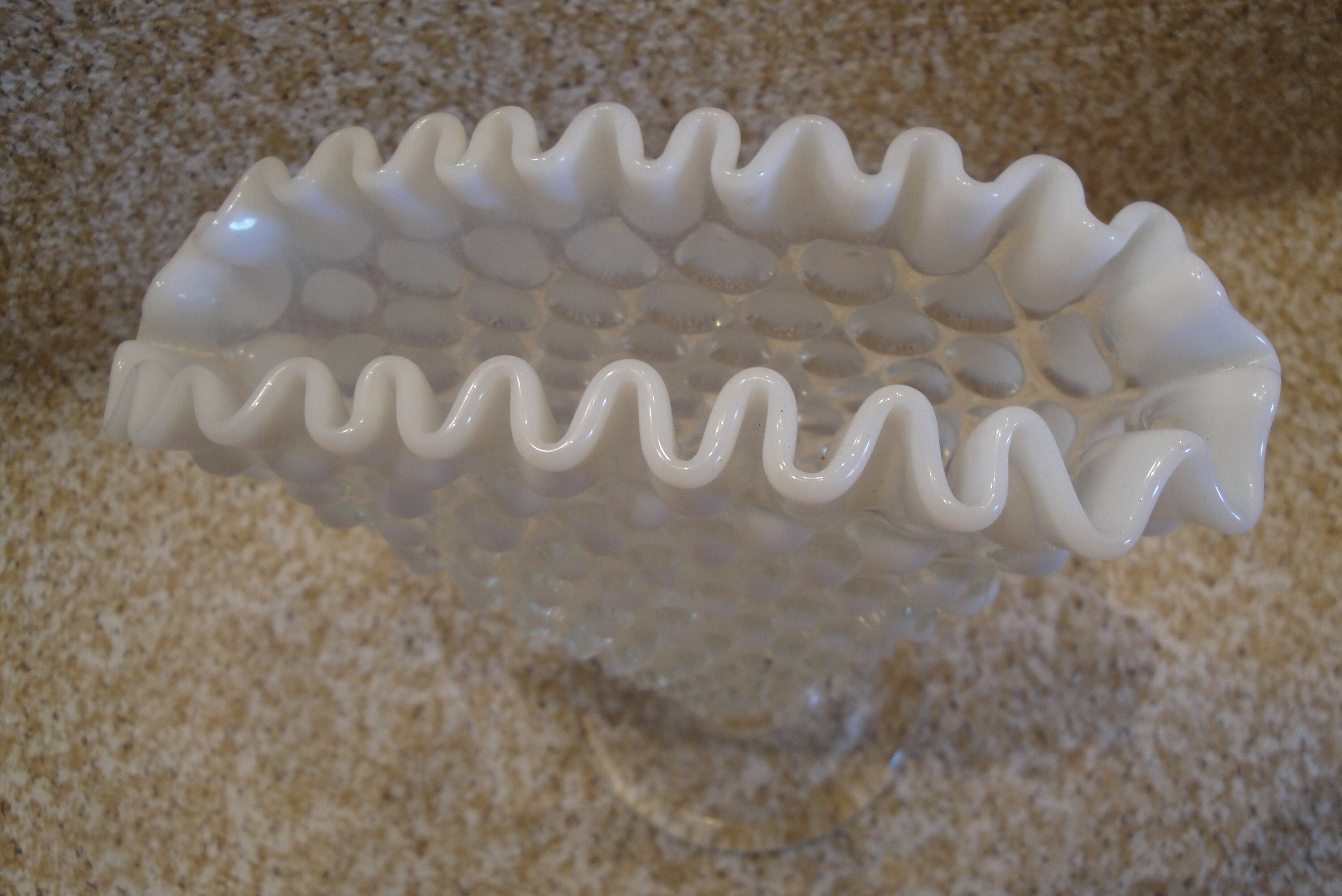 Fenton French Opalescent Hobnail Glass Fan Vase 6 Tall - Etsy