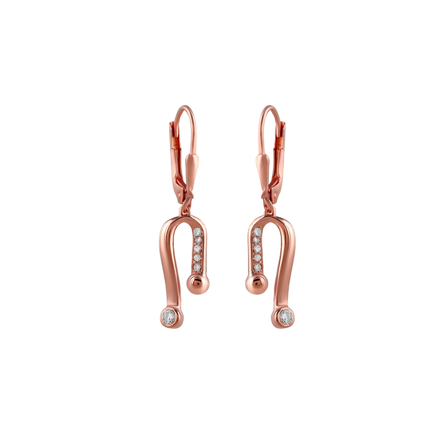 Stella Rose Gold Plated Earrings Sterling Silver Cubic Etsy UK