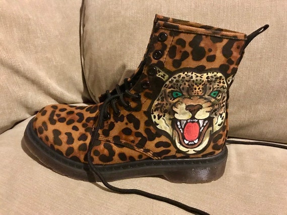 leopard doc martens boots