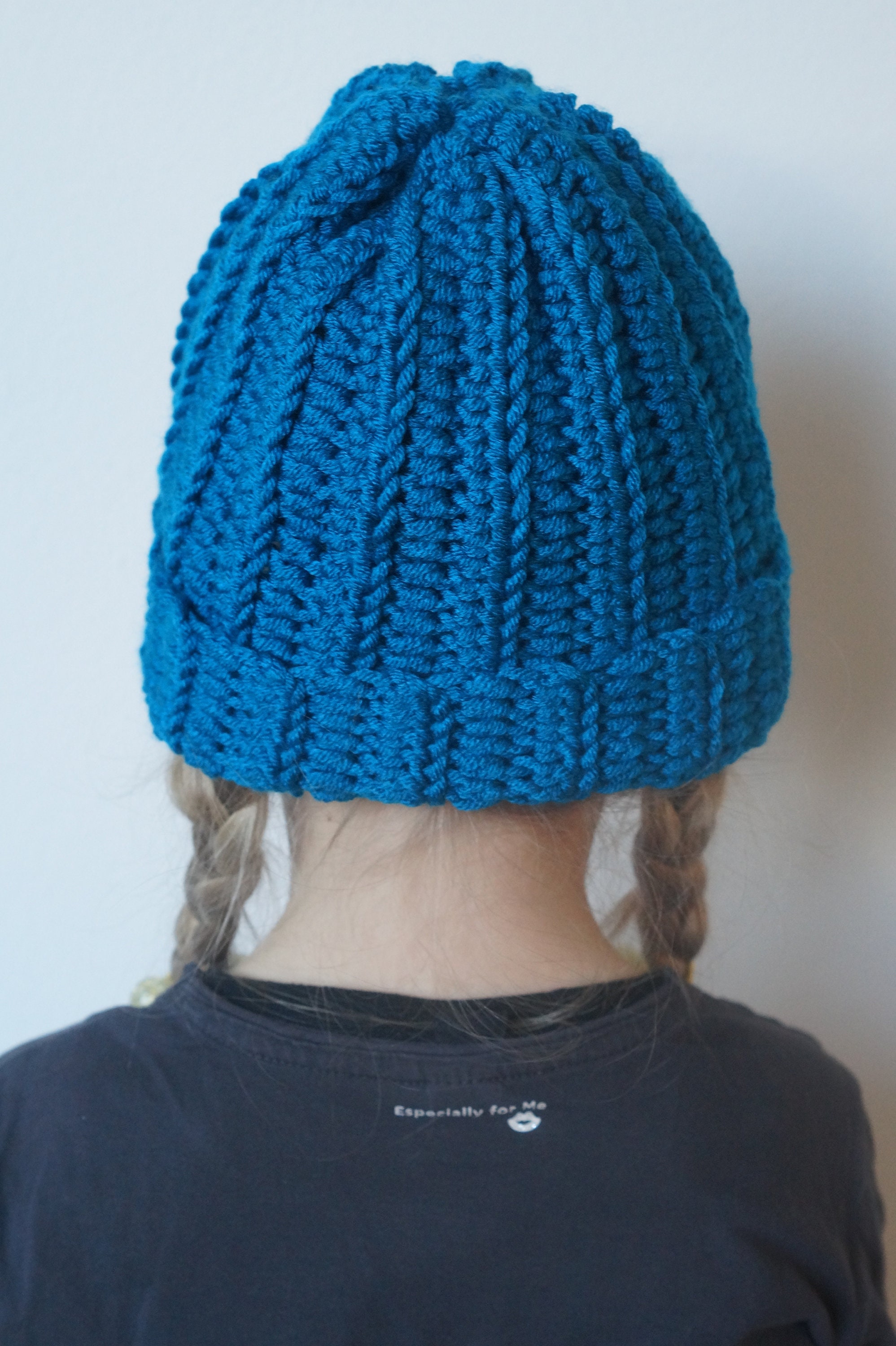 Handgemaakte muts, ribmuts voor groot kind, tiener, dames, lekker warm, met of zonder pompon