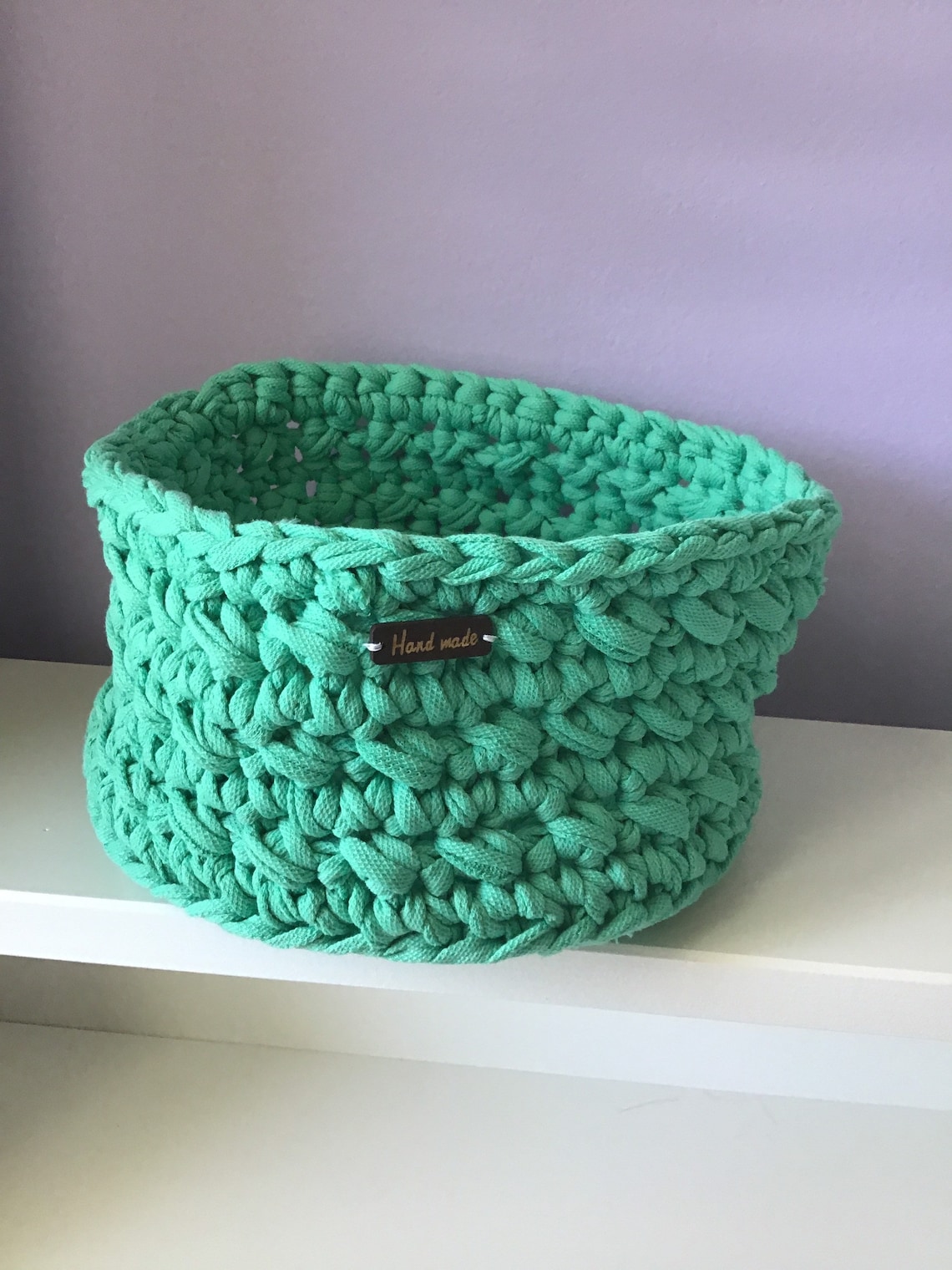 Handmade Set of Mint Green Baskets, Basket for Baby Room or Kids Room, or Bathroom Storage