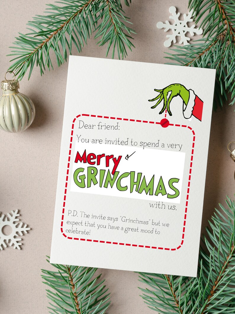 Grinch Christmas Invitation The Grinch Svg Editable Grinch Party Invitation Merrygrinchmas 6240