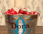 Personalized beverage party bucket. Several monogram styles available. We can also custom paint this item in any color