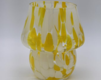 Wunderschönes schweres Windlicht aus farbigem Glas im Murano-Glas-Design, Vintage
