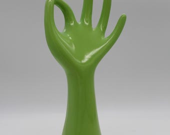 Sehr schöne Hand Skulptur in grün, Vintage