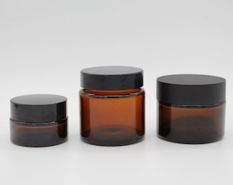 Noble glass jar trio in apothecary style, vintage