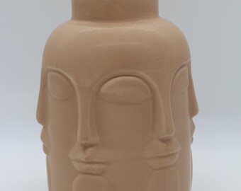 Spektakuläre Vase mit Gesichtern, Vintage