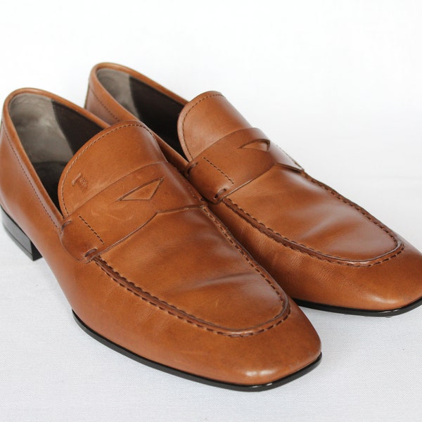 TOD's Herren Loafer in cognacfarbenem Leder, neuwertig, Größe 9 1/2 (EU 44)