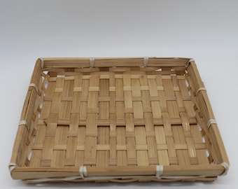 Handcrafted small bamboo tray, vintage