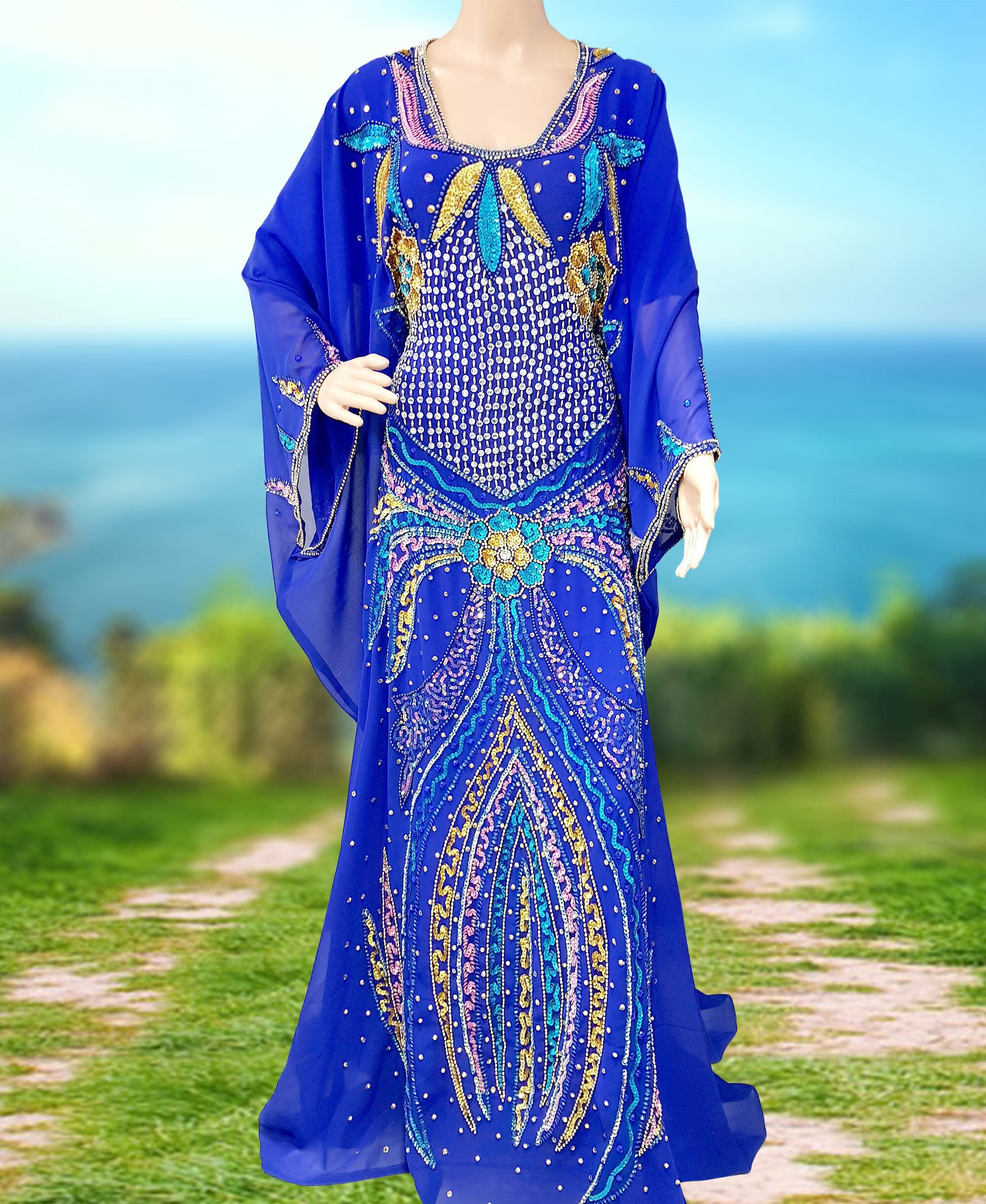 Dubai Modest Kaftan Long Gowns Formal Abaya Arabian Plus Size | Etsy