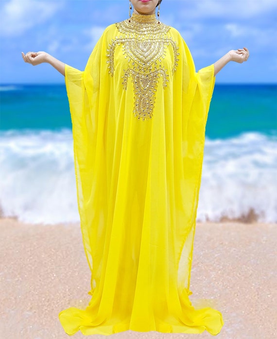 beaded kaftan dress