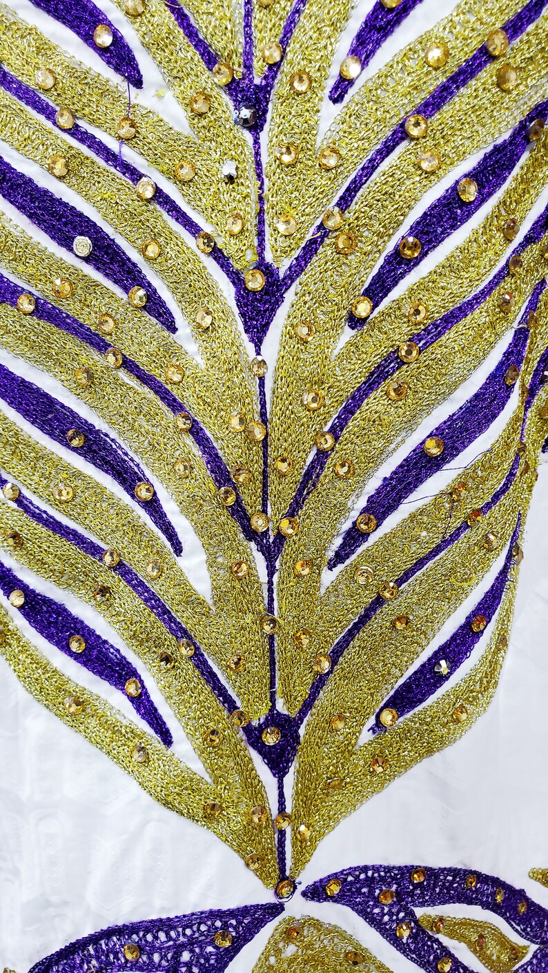 African Attire Floral Designer of Pink Bazin Channel Perlage Golden Beaded Dress Material
