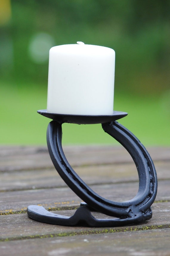 Horseshoe Candle Holder complete With Candle Etsy