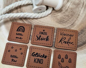 Kunstleder Patch, Label, little child, Einzelstück, Glückskind