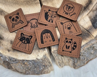 Kunstleder Patch, Label, süße Tiere #1