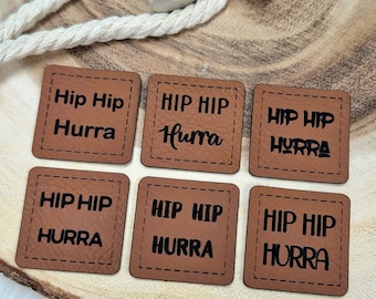 Kunstleder Patch, Label, Hip Hip Hurra
