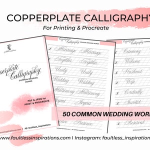 Wedding Calligraphy Practice Sheets | Calligraphy Practice Guide | Copperplate Practice for Weddings/Stationery