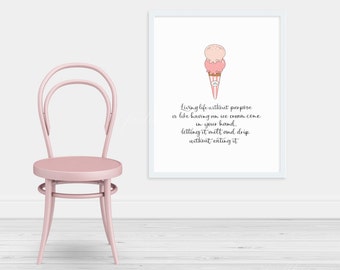Ice Cream Cone Art Print | Inspirational Girls Room Decor (PNG Downloads)