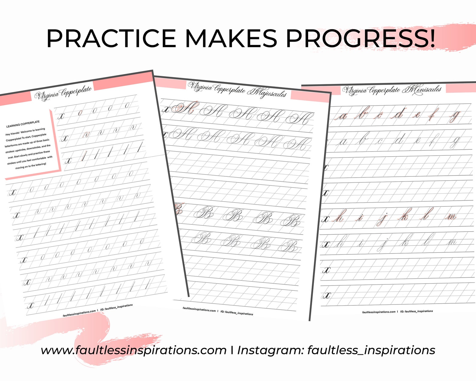Copperplate Calligraphy Practice Sheets | Procreate & PDF - Etsy