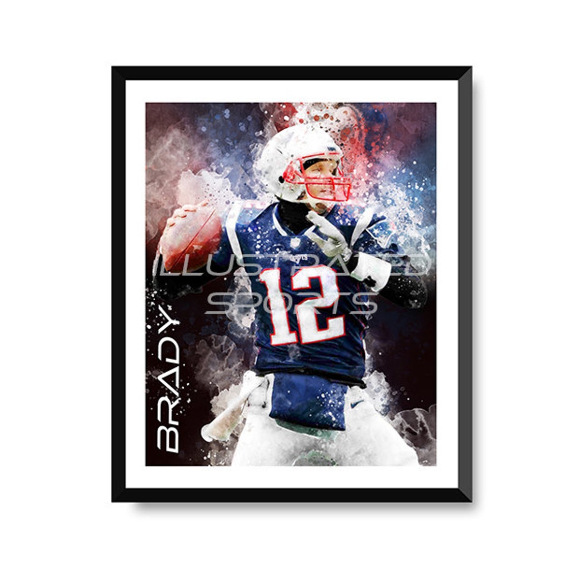 Tom Brady Print. High Resolution Digital Download Printable Artwork in ...