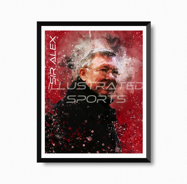 Sir Alex Ferguson Manchester Art Photo Modern Framed Prints Hang Wall