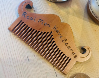 Personalised Moustache shaped facial comb