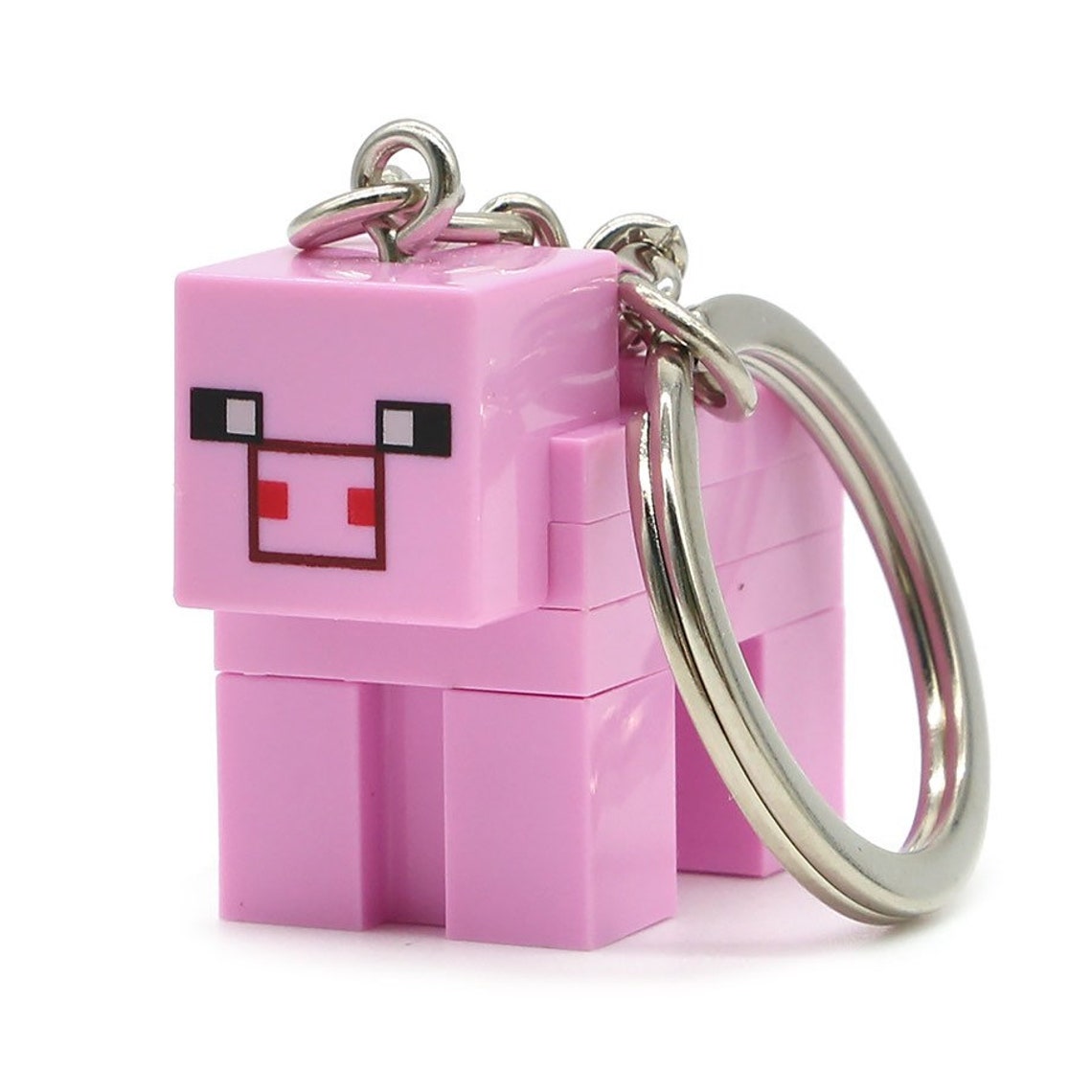 Minecraft Pig Mini Figure Keychain Etsy