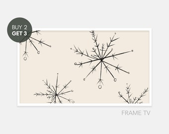 Samsung Frame TV Art, Modern Snow Fall Black & White Holidays, Frame TV Art, Samsung Art TV, Instant Download, Merry Christmas, Christmas