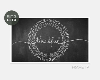 Samsung Frame TV Art, Modern Thankful & Grateful Design, Frame TV Art, Samsung Art TV, Instant Download, Happy Thanksgiving, Thanksgiving