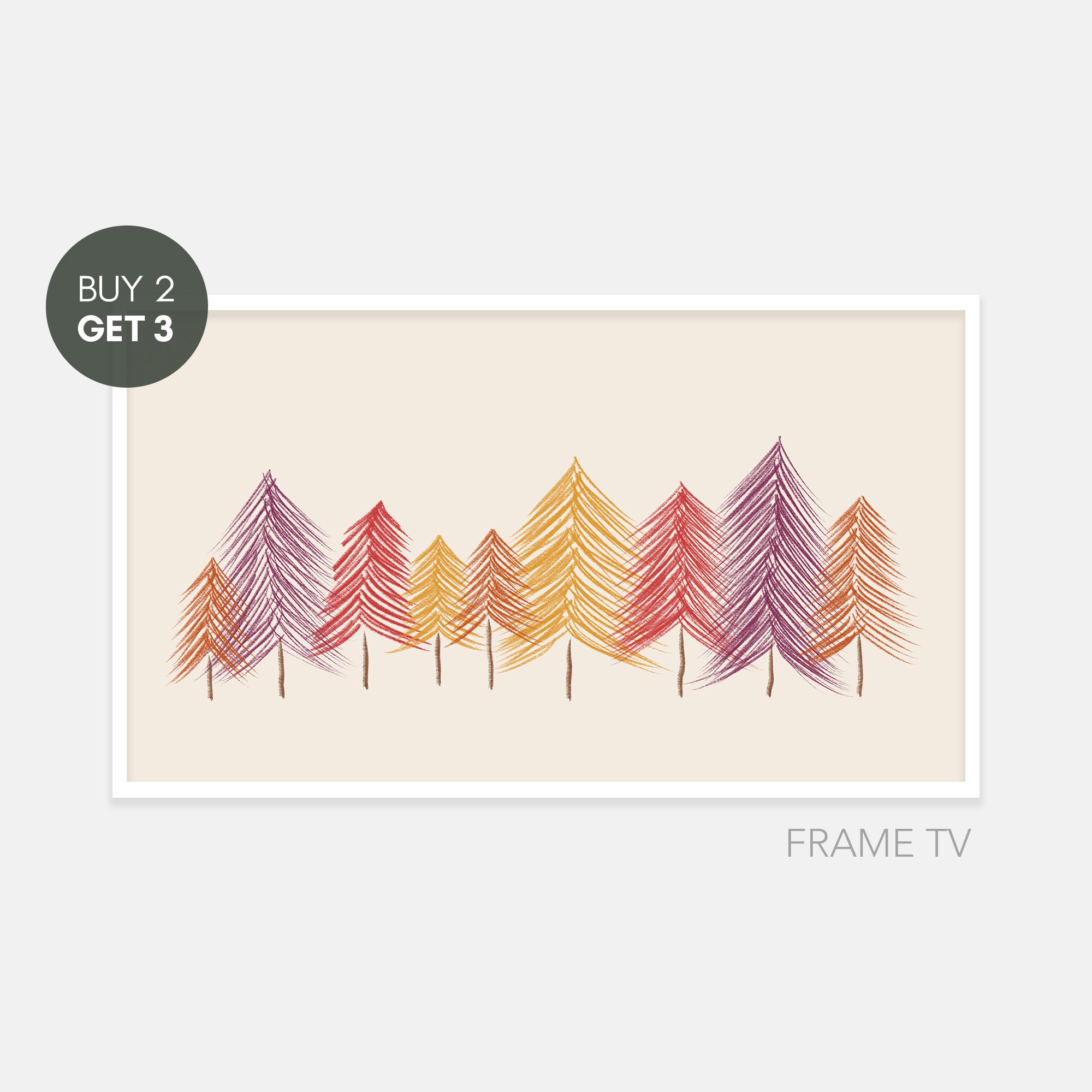 Samsung Frame TV Art, Modern Fall Autumn Trees, Frame TV Art, Samsung Art TV, Instant Download, Happy Thanksgiving, Thanksgiving