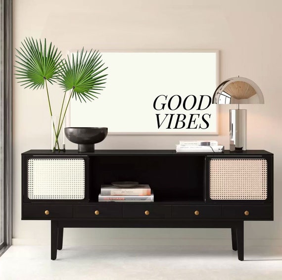 Samsung Frame Tv Art Good Vibes Modern Text Boho Frame Tv Etsy