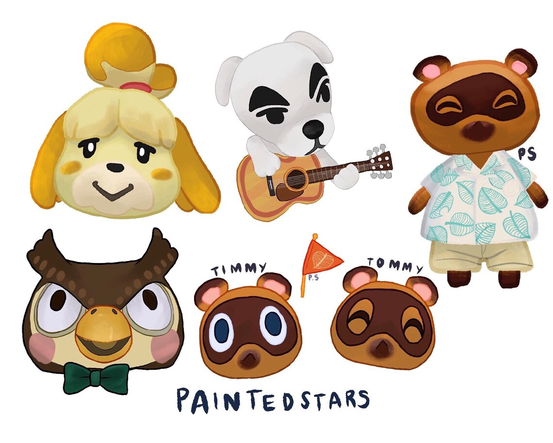 Animal crossings new horizons sticker pack Tom nook Timmy Etsy