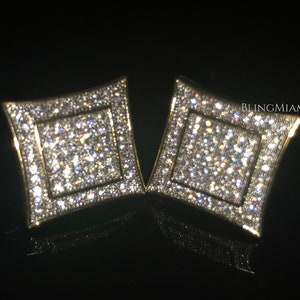 Iced Out Mens Diamond Earrings GOLD