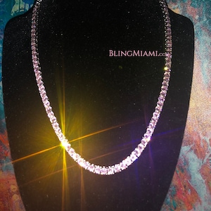 Pink Diamond Tennis Necklace custom 18 inch