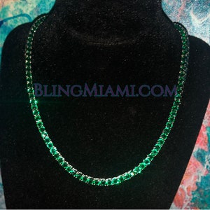 Emerald Tennis Necklace Emerald Tennis Chain by Bling Miami