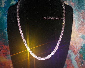 Pink Diamond Tennis Necklace custom 18 inch