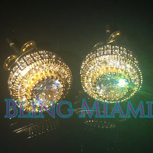 Mens Iced Out Earrings Bling Miami