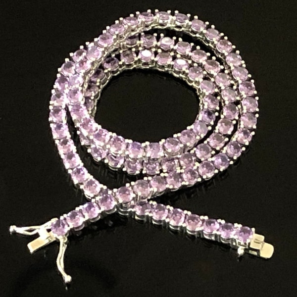 Purple Diamond Tennis Necklace by Bling Miami BlingMiami